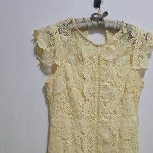 Aqua Lace Mini Dress in Yellow